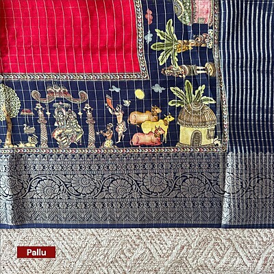 Kalamkari With Checks