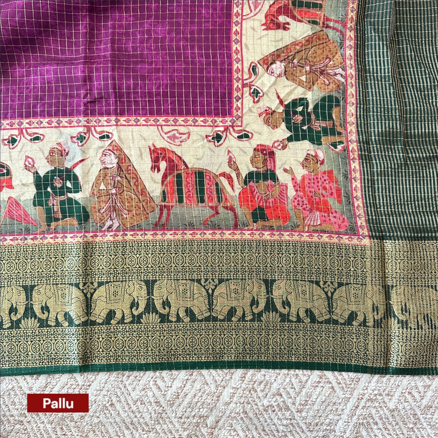 Kalamkari With Checks